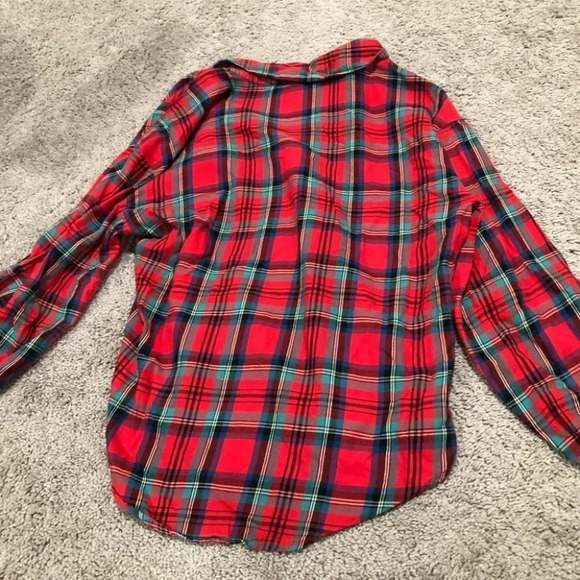 Victoria’s Secret Red Women’s flannel top pj shirt Size Small - Picture 6 of 8